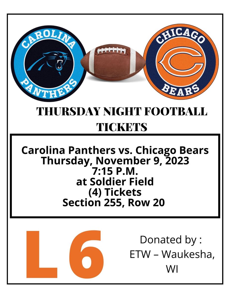 Carolina Panthers vs. Chicago Bears Thursday, November 9, 2023 7:15 P.M. (4) Tickets Section 255, Row 20 - 6